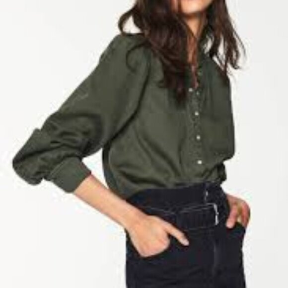 ba&sh Tops - ba&sh Olive Green Axelle Blouse size 1 (S)